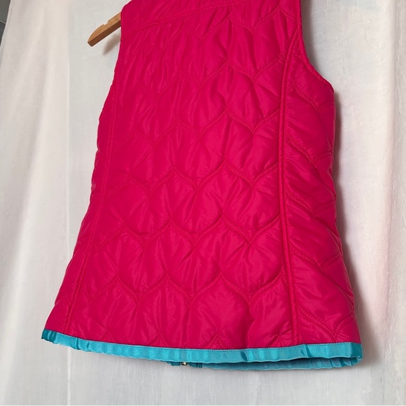 Vineyard Vines Pink Blue Quilted Down Puffer Vest Zip Up Cozy Outerwear | Sz XS - Picture 9 of 17